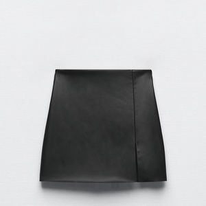 Zara black leather skort